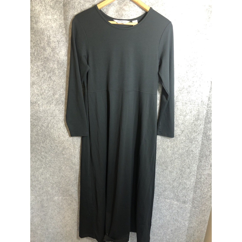 L.L. Bean Dress Womens Small Black Maxi Crepe Stretch Career Classic